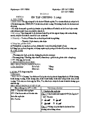 Toán 8 - Tiết 24 Ôn tập chương I (tiếp)